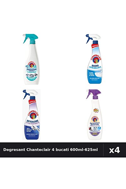 Chanteclair Pachet 4 Degresant 600ml-625ml - Anti-Miros, Anticalcar, Mosc Alb