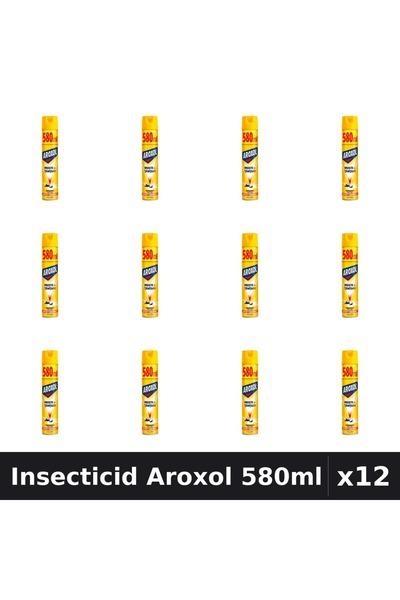 Aroxol Set 12 Spray Insecticid 580ml - Anti Gandaci, Tantari, Muste - Protectie