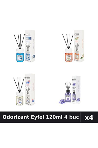 Eyfel Set 4 Odorizant Camera Betisoare 120ml - Cool Water, Acacia, Lavanda, O...