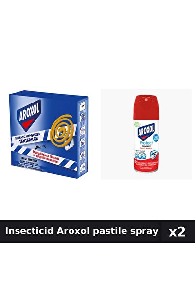 Aroxol Set 2 Insecticid - Pastile 10 buc + Spray 100ml - Anti Gandaci, Tantar...
