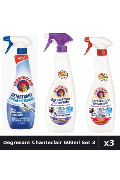 Chanteclair Set 3 Degresant Universal 600ml - Mosc Alb, Marsilia, Detartrant ...