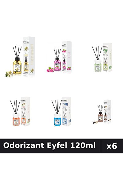 Eyfel Set 6 Odorizante Camera Betisoare - 6 Arome Asortate, 120ml Parfum