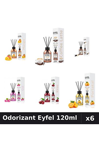 Eyfel Set 6 Odorizante Camera Betisoare - 6 Arome Asortate, 120ml Parfum