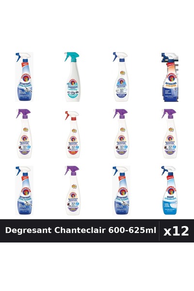 Chanteclair Set 12 Degresant Universal 600-625ml - 8 Arome, Anticalcar, Detar...