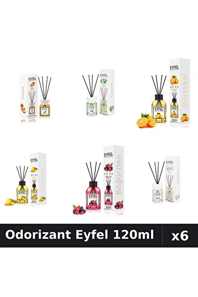 Eyfel Set 6 Odorizante Camera Betisoare - 6 Arome Asortate, 120ml Parfum Intens