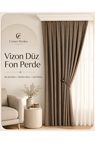 Carrlline Vizon Düz Fon Perde Modern Dekoratif Düz Fon Perde