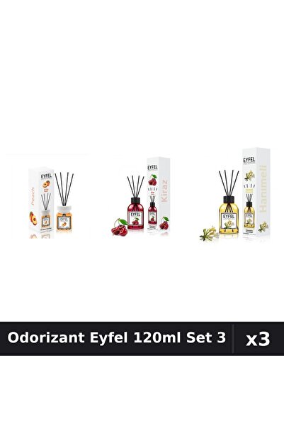 Eyfel Set 3 Odorizant Camera Betisoare 120ml - Piersica, Cirese, Mana Maicii