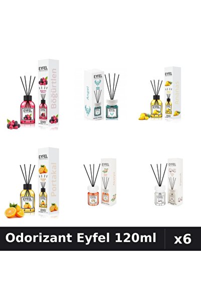 Eyfel Set 6 Odorizante Camera Betisoare - 6 Arome Asortate, 120ml Parfum