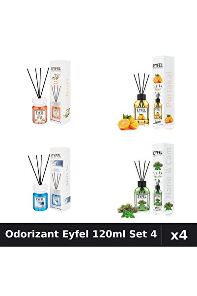 Eyfel Set 4 Odorizant Camera Betisoare 120ml - Acacia, Portocală, Cool Water,...