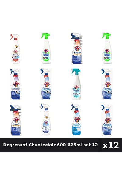 Chanteclair Set 12 Degresant Universal 600-625ml - 8 Arome Asortate, Anticalc...