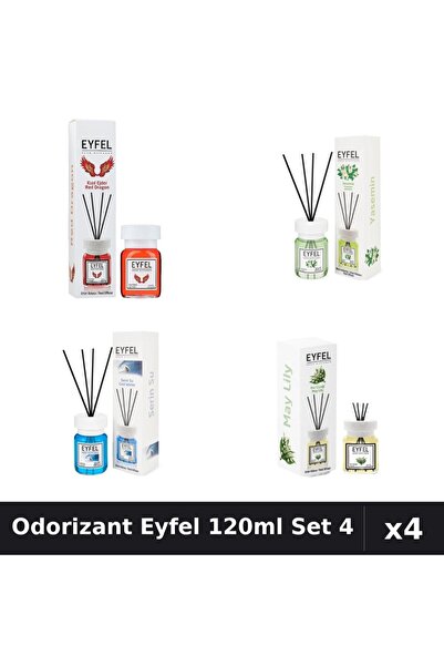 Eyfel Set 4 Odorizant Camera Betisoare 120ml - Cool Water, Iasomie, Lacramioa...