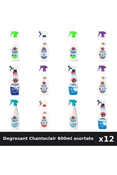 Chanteclair Set 12 Degresant Universal 600-625ml - 8 Arome Asortate - Curaten...