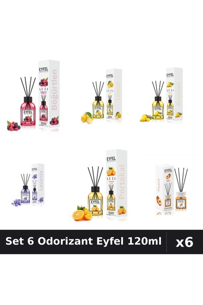 Eyfel Set 6 Odorizante Camera Betisoare, Ananas, Fructe De Padure, Lamaie, La...