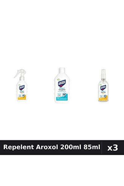 Aroxol Set 3 Loțiune Repelent Insecte 200ml + 85ml - Protecție Eficace Insecte