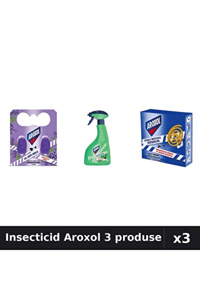 Aroxol Set 3 Spray și Pastile Anti-Insecte - Protecție Gandaci, Țânțari, Muste