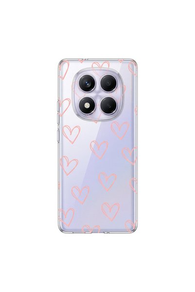 PPKin Redmi Note 14 Pro Compatible Heart 6 Design Transparent Case