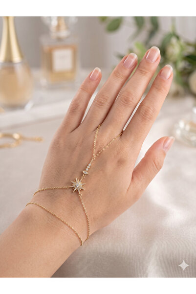 PABALAS Stainless Steel Gold Sun Figured Shahmeran Bracelet with Zircon Stone...