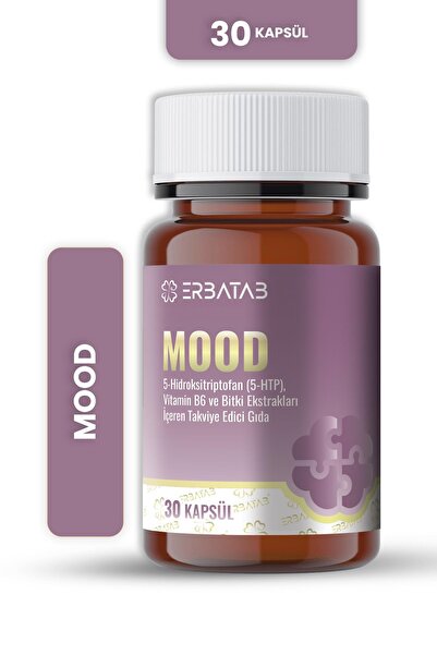 Erbatab Mood 5-HTP 30 Kapsül Passiflora, Valerian ve Melisa Ekstraktları İçer...