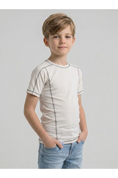 NR NarRengi Boys' White Short Sleeve Crew Neck Stretchy Basic T-Shirt - for C...
