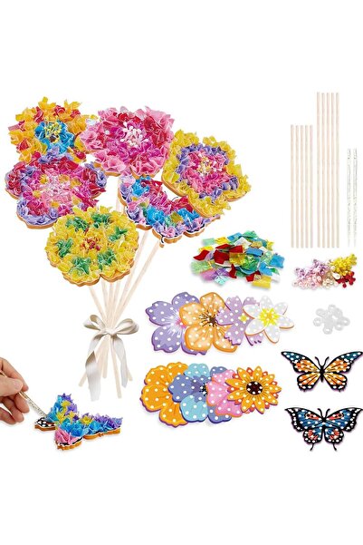 YESMAX Girls Poke in Art Kit, Handcrafts DIY Art Kit, Bouquet Craft Kit, Kids...