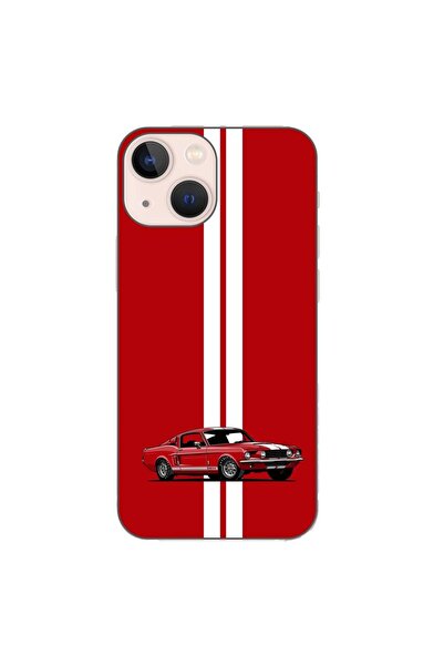 OEM Husa compatibila cu Apple iPhone 13 Mini Silicon Gel Tpu Model Red Mustang