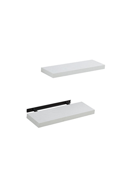 HayaBazaar Modern 2 Pack Floating Wall Shelves with Invisible Hidden Brackets