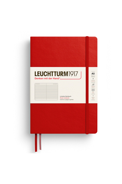 Leuchtturm Caiet A5 Dictando cu copertă rigidă Roșu Cireșiu