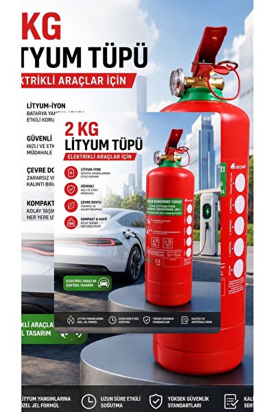 2 Kg Lityum-İyon Batarya Yangın Söndürme Cihazı