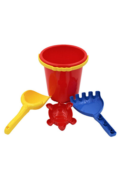Gift Design Set găleți roșii 4 piese pentru nisip