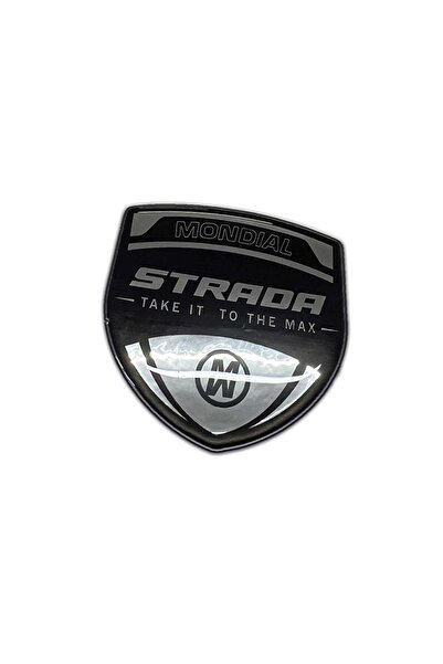 Redline Grafik Redlinegrafik Mondial Strada Yazılı 3D Gümüş Arma Sticker