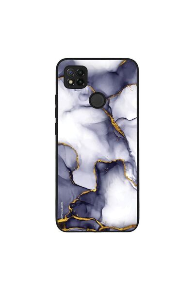 Sonique Θήκη Marble Series για Xiaomi Redmi 9C / Redmi 10A Μωβ Γκρι