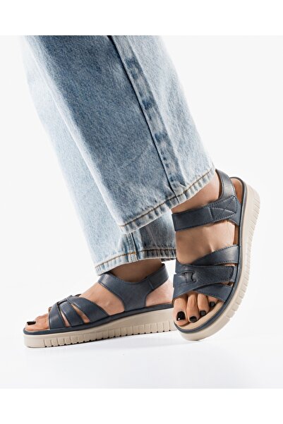 ALOGO Women's Blue Sandals Made of Eval Ecological Leather