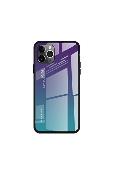 OEM Glass Case Apple iPhone 11 Pro Μωβ / Μπλέ