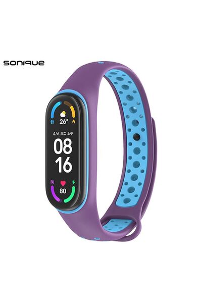 Sonique Λουράκι Σιλικόνης Sport για Xiaomi Mi Band 5/6 Μωβ / Γαλάζιο