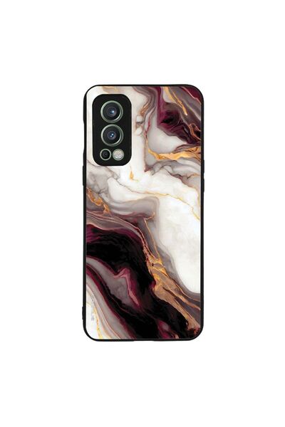 Sonique Θήκη Marble Series για OnePlus Nord 2 5G Μπορντώ