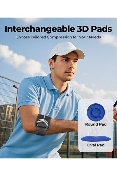 MADE IN CHINA New Upgraded Tennis & Golfers Elbow Brace with Two 3D Pads, Tar...