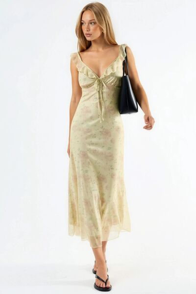 Hiccup V-neck midi dress with floral print
