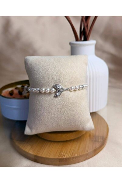 ANKA JEWELLRY Steel Pearl Bracelet Silver Color Zircon Stone Fish Tail Model ...