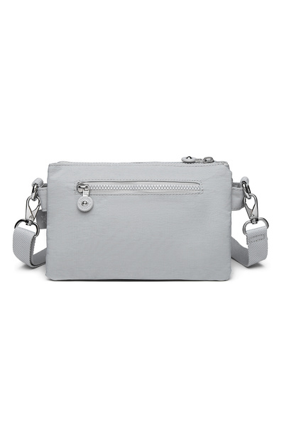 SMART BAGS Daily Use Small Size Waterproof Crinkle Fabric Women's Phone and Messenger Bag Ice Gray
