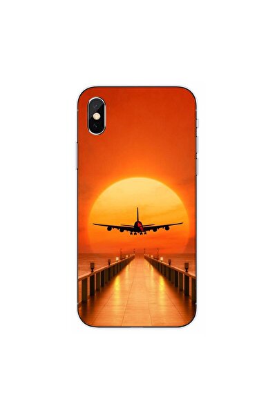OEM Husa compatibila cu Apple iPhone XS Max Silicon Gel Tpu Model Airplane Su...