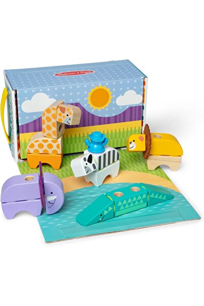 Melissa & Doug مكعبات بناء قابلة للتشكيل، سفاري