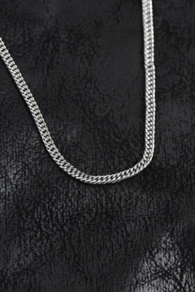 norsary 316L Steel Curb Model Chain Silver Color Men's Necklace