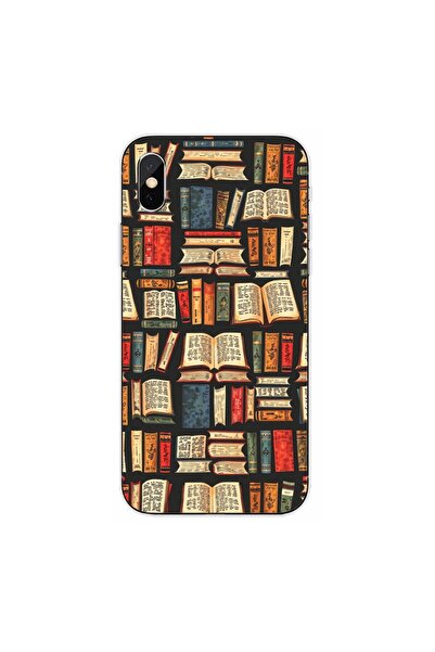 OEM Husa compatibila cu Apple iPhone XS Max Silicon Gel Tpu Model Books Pattern