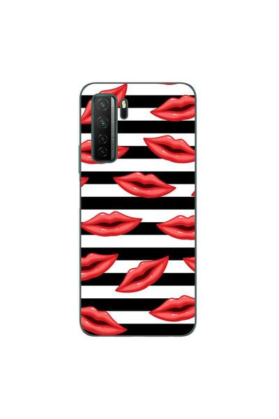 OEM Husa compatibila cu Huawei P40 Lite 5G Silicon Gel Tpu Model Striped Kisses