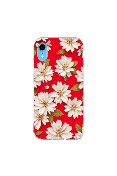 OEM Θήκη συμβατή με Apple iPhone XR, από σιλικόνη gel TPU, με λευκά λουλούδια...