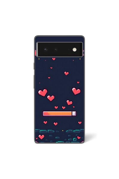 OEM Калъф, съвместим с Google Pixel 6, силиконов гел TPU, с пикселовиден диза...