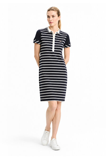 Galvanni Women's Striped Navy Blue Dress
