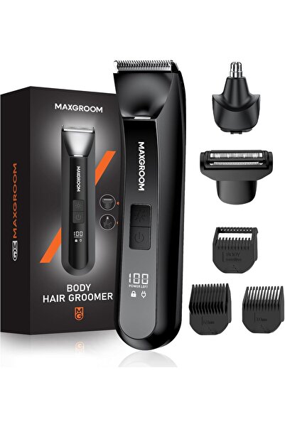 MAXGROOM Manscape 3-In1 Body & Pubic Hair Trimmer for Men, IPX7 Waterproof Ba...