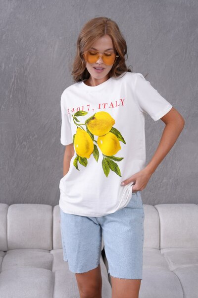 Noi Belis Πλεκτό T-Shirt με στάμπα και λαιμόκοψη ποδηλάτου SS26TS0079