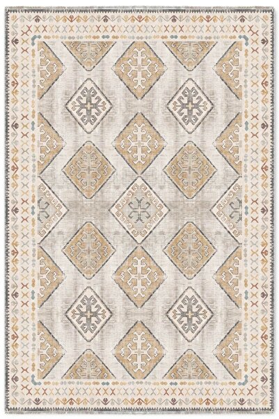 Pastel Home Bej Tasarım Şönil Halı Kilim Yolluk Kaymaz Yıkanabilir Salon Mutf...